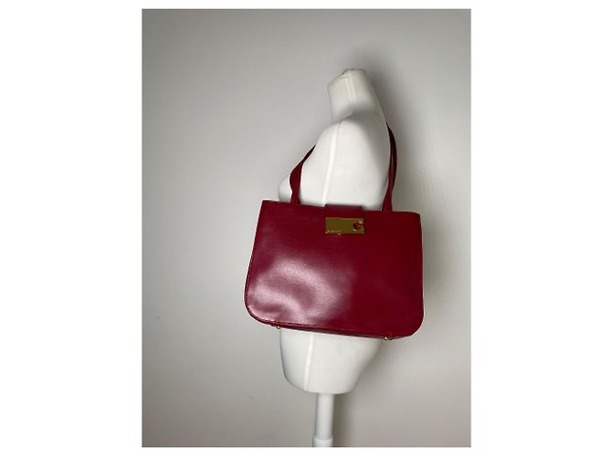 Vintage Givenchy Whip Leather Shopper Bag Red - view 9