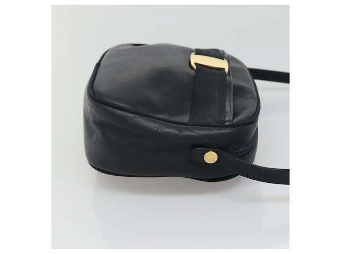 Borsa a Spalla Vala in Pelle Blu Navy Oro di Salvatore Ferragamo Auth bs22996 D'oro - vista 3