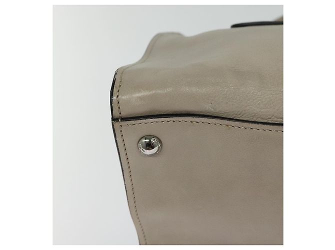 PRADA Borsa a mano in pelle 2 vie Beige Argento Auth am7940 - vista 16