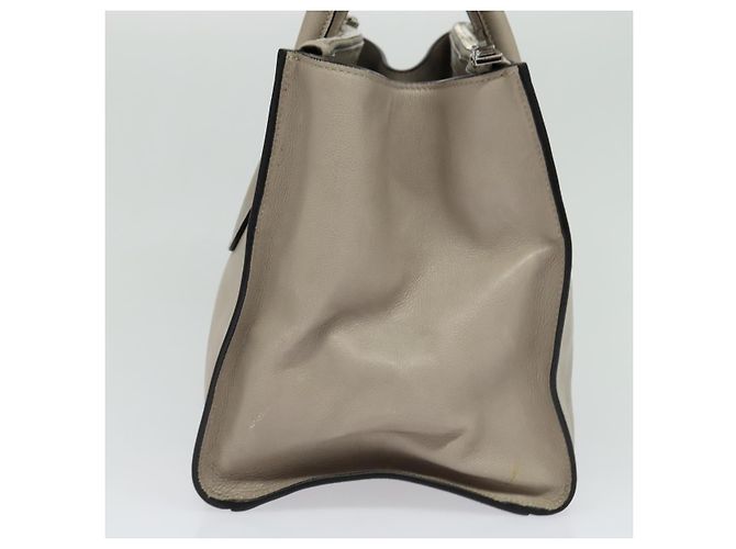 PRADA Borsa a mano in pelle 2 vie Beige Argento Auth am7940 - vista 4