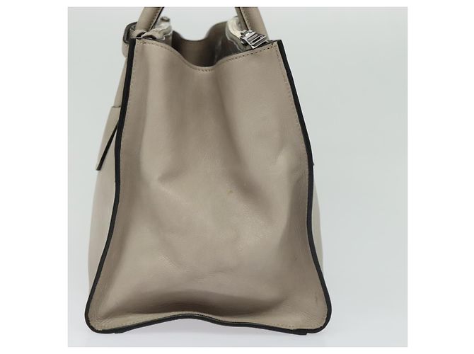 PRADA Borsa a mano in pelle 2 vie Beige Argento Auth am7940 - vista 5