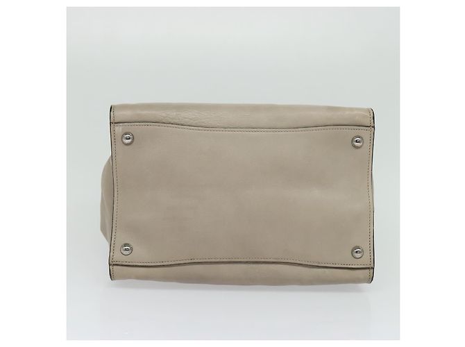 PRADA Borsa a mano in pelle 2 vie Beige Argento Auth am7940 - vista 6