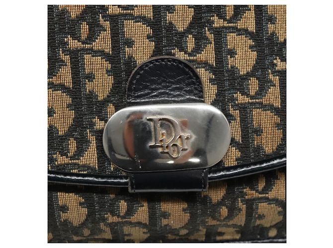 Borsa a spalla in tela Trotter Christian Dior blu navy Auth KD091 - vista 10