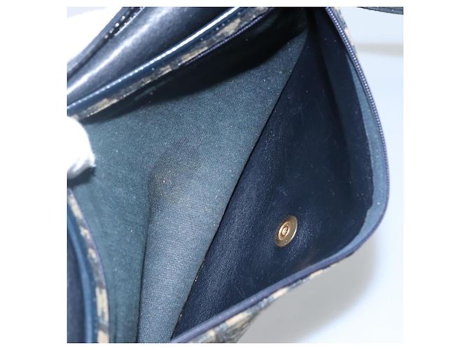 Borsa a spalla in tela Trotter Christian Dior blu navy Auth KD091 - vista 12
