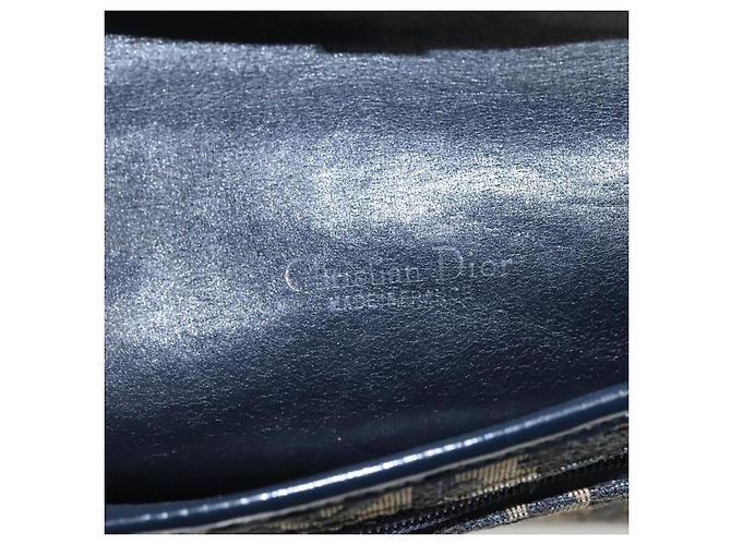 Borsa a spalla in tela Trotter Christian Dior blu navy Auth KD091 - vista 17