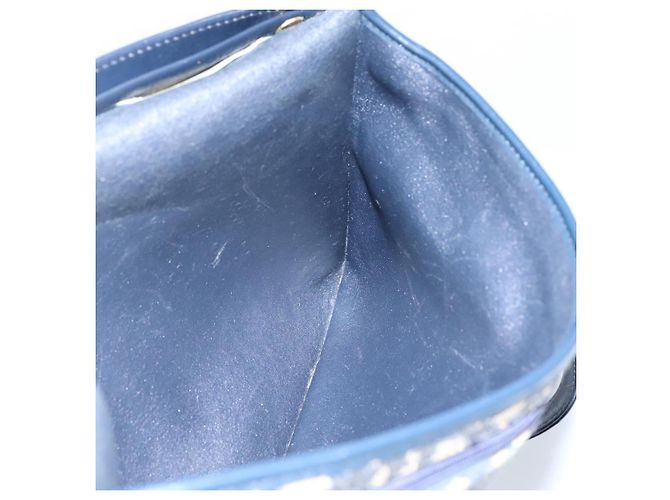 Borsa a spalla in tela Trotter Christian Dior blu navy Auth KD091 - vista 18