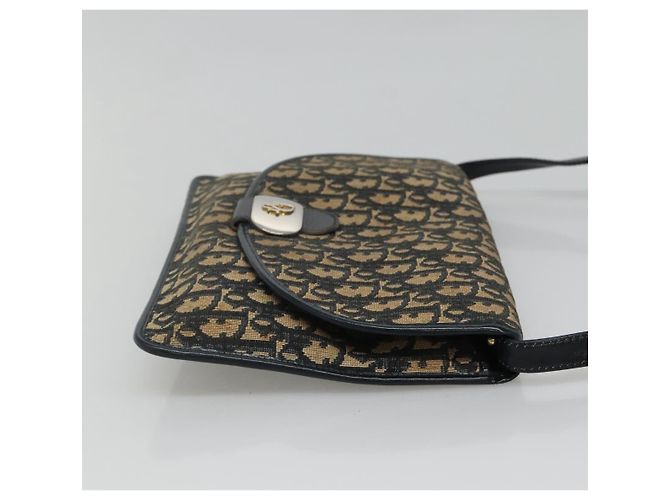 Borsa a spalla in tela Trotter Christian Dior blu navy Auth KD091 - vista 3