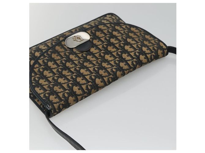 Borsa a spalla in tela Trotter Christian Dior blu navy Auth KD091 - vista 6