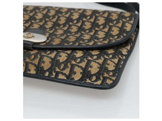 Borsa a spalla in tela Trotter Christian Dior blu navy Auth KD091 - vista 9