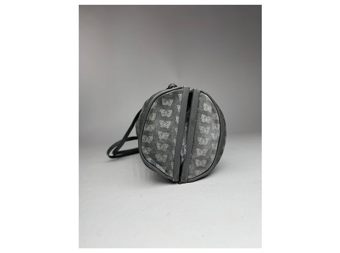 Jodie Vintage Bottega Veneta Wildleder Monogramm Tasche Grau - Ansicht 13