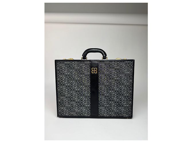 Valise Monogram Balenciaga Vintage des années 70 Noir - vue 11