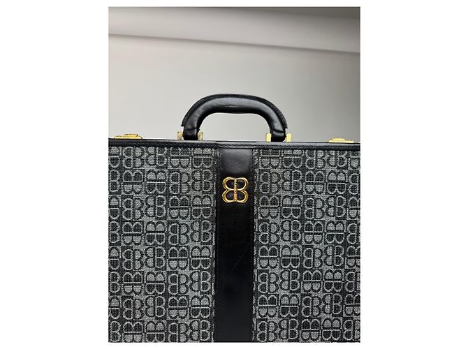 Valise Monogram Balenciaga Vintage des années 70 Noir - vue 2