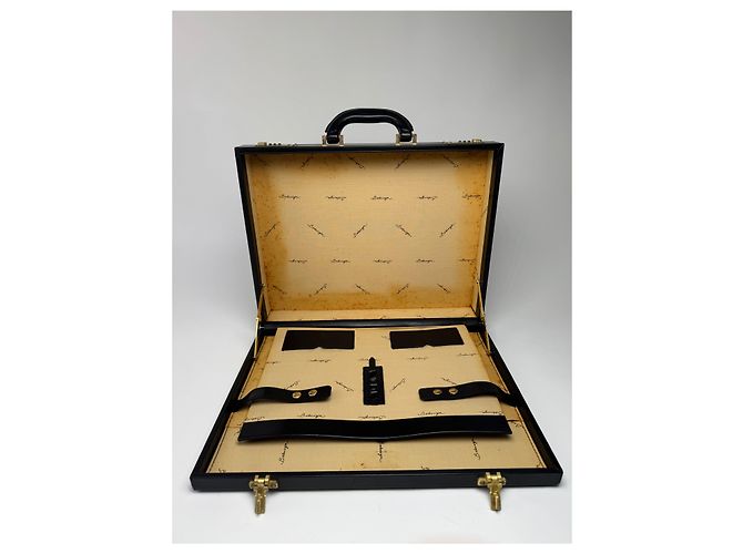 Valise Monogram Balenciaga Vintage des années 70 Noir - vue 4