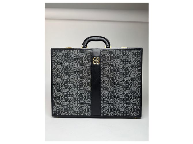 Valise Monogram Balenciaga Vintage des années 70 Noir - vue 6