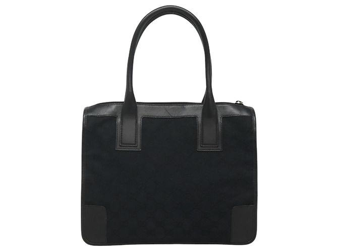 Borsa Tote in Canvas GG GUCCI Outlet Nero Oro 000 0855 00 2113 Auth am7878 - vista 2