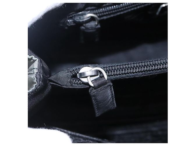 PRADA Borsa Tote in Nylon Plastica Grigio Nero Auth ep7577 Marrone - vista 10