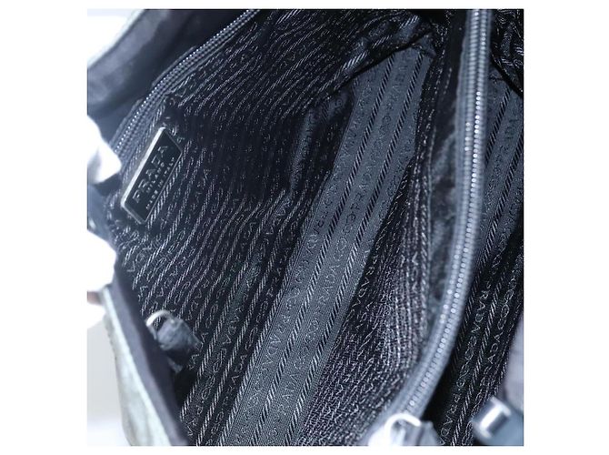 PRADA Borsa Tote in Nylon Plastica Grigio Nero Auth ep7577 Marrone - vista 11