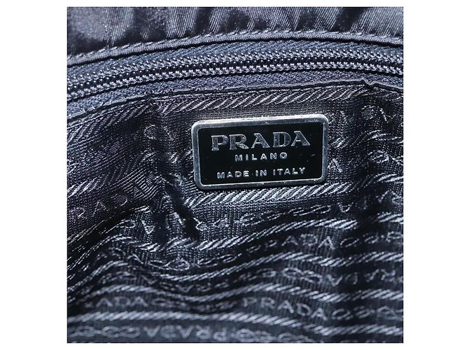 PRADA Borsa Tote in Nylon Plastica Grigio Nero Auth ep7577 Marrone - vista 18