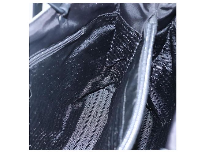 PRADA Borsa Tote in Nylon Plastica Grigio Nero Auth ep7577 Marrone - vista 19