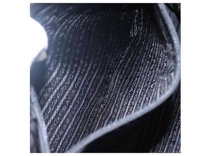 PRADA Borsa Tote in Nylon Plastica Grigio Nero Auth ep7577 Marrone - vista 22