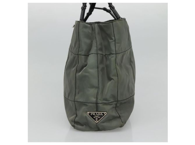 PRADA Borsa Tote in Nylon Plastica Grigio Nero Auth ep7577 Marrone - vista 3