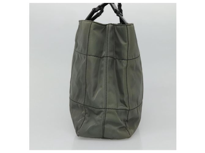 PRADA Borsa Tote in Nylon Plastica Grigio Nero Auth ep7577 Marrone - vista 4