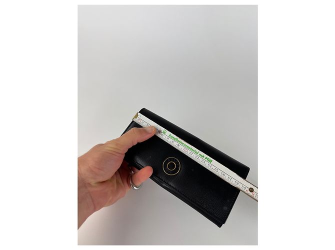 Céline Vintage Celine Paris Leather Triomphe Wallet Black - view 10