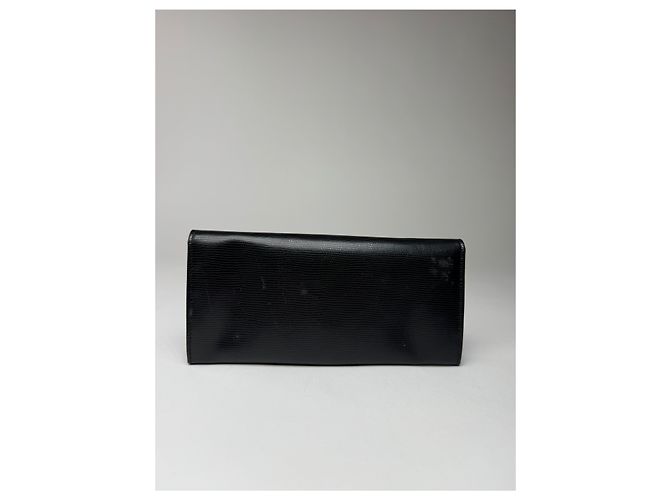 Céline Vintage Celine Paris Leather Triomphe Wallet Black - view 2