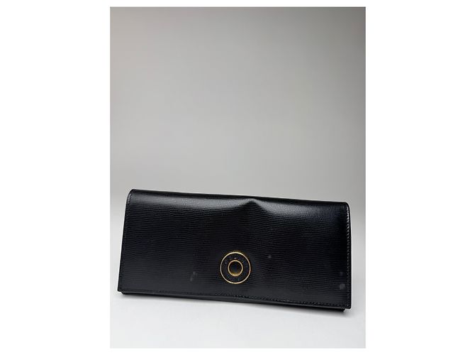 Céline Vintage Celine Paris Leather Triomphe Wallet Black - view 5