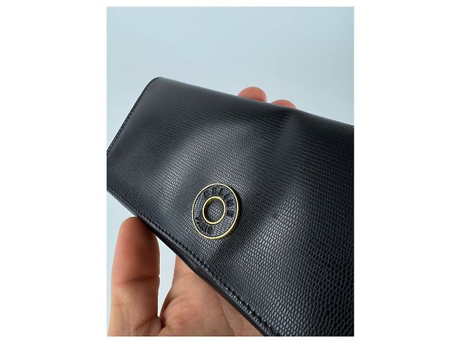 Céline Vintage Celine Paris Leather Triomphe Wallet Black - view 6