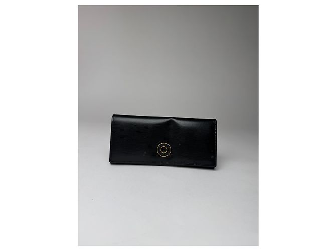 Céline Vintage Celine Paris Leather Triomphe Wallet Black - view 8