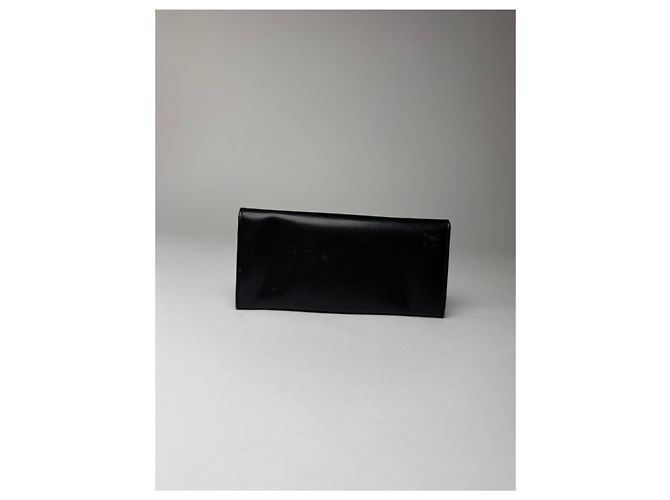 Céline Vintage Celine Paris Leather Triomphe Wallet Black - view 9