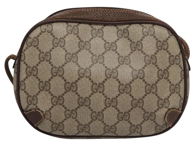 GUCCI GG Supreme Web Sherry Line Borsa a Spalla PVC Beige Rosso Auth 99180 - vista 2