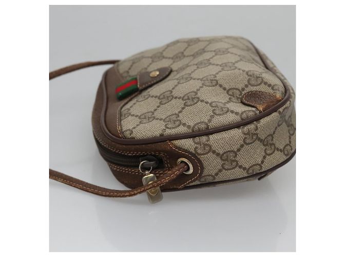 GUCCI GG Supreme Web Sherry Line Borsa a Spalla PVC Beige Rosso Auth 99180 - vista 4