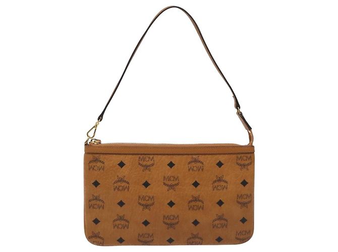 Bolsa de accesorio de PVC marrón MCM Vicetos Logogram Auth MY027 Castaño - vista 13