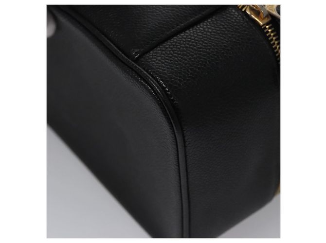 CHANEL COCO Marca Pochette Vanity Pelle Caviar Nera Oro CC Auth yk17517 Nero D'oro - vista 17