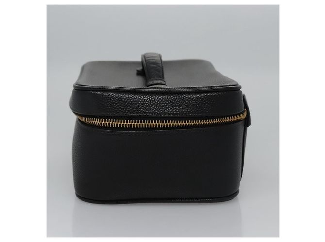 CHANEL COCO Marca Pochette Vanity Pelle Caviar Nera Oro CC Auth yk17517 Nero D'oro - vista 3