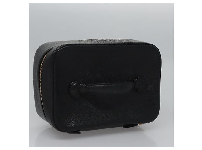 CHANEL COCO Marca Pochette Vanity Pelle Caviar Nera Oro CC Auth yk17517 Nero D'oro - vista 6