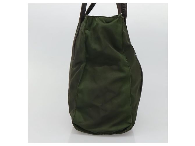 PRADA Borsa Tote Nylon Kaki Marrone Argento Auth bs22976 Cachi - vista 3