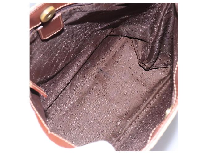 Borsa a mano in PVC beige marrone a quadri Nova di BURBERRY oro Auth BD438 D'oro - vista 10