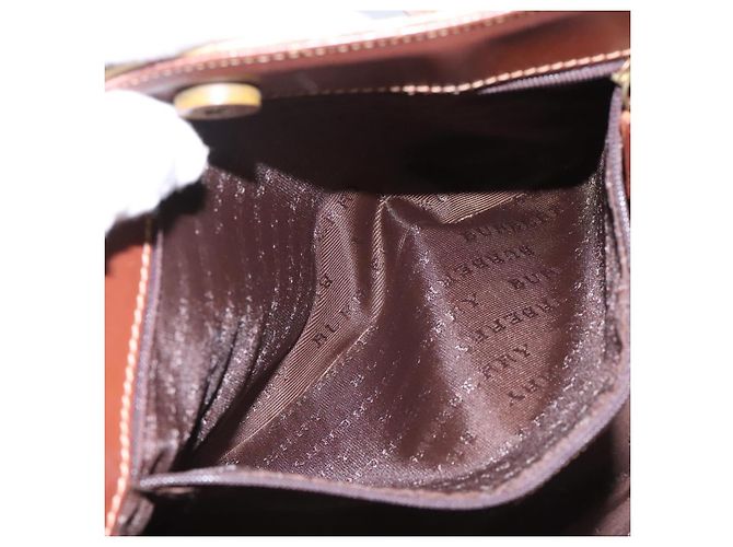 Borsa a mano in PVC beige marrone a quadri Nova di BURBERRY oro Auth BD438 D'oro - vista 11