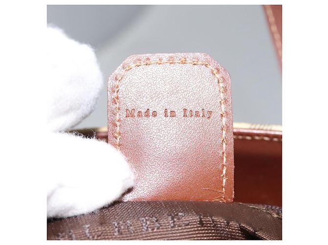 Borsa a mano in PVC beige marrone a quadri Nova di BURBERRY oro Auth BD438 D'oro - vista 12