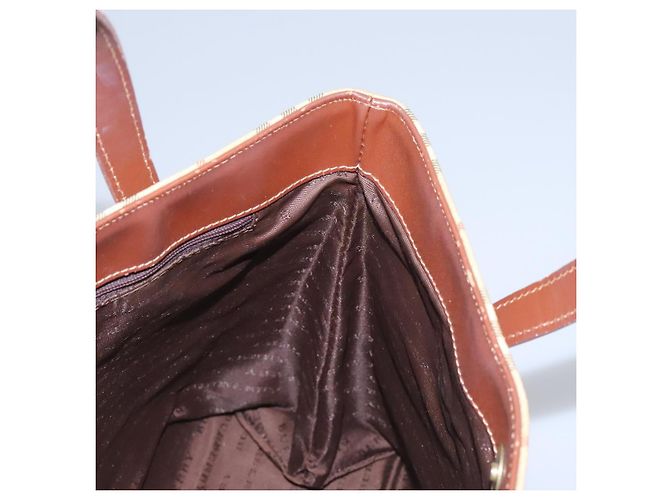 Borsa a mano in PVC beige marrone a quadri Nova di BURBERRY oro Auth BD438 D'oro - vista 18
