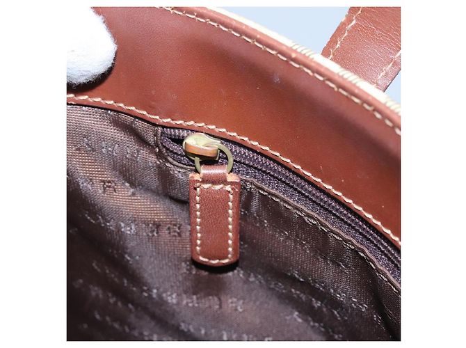Borsa a mano in PVC beige marrone a quadri Nova di BURBERRY oro Auth BD438 D'oro - vista 20