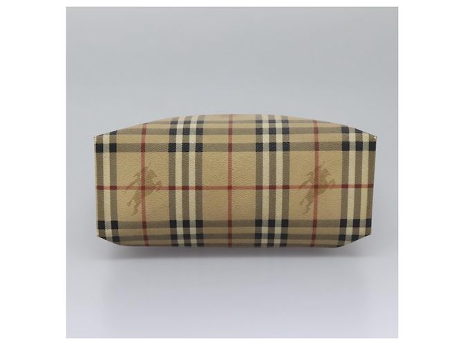 Borsa a mano in PVC beige marrone a quadri Nova di BURBERRY oro Auth BD438 D'oro - vista 5