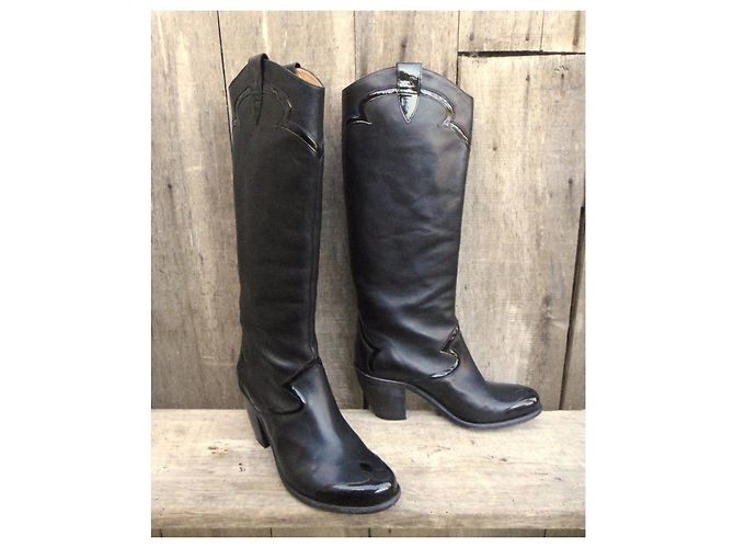 Botas Free Lance de cuero negro - vista 2