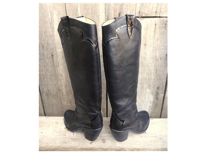 Botas Free Lance de cuero negro - vista 4