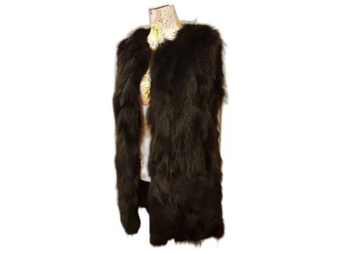 Autre Marque Black Fox Fur Sleeveless Jacket M - view 2
