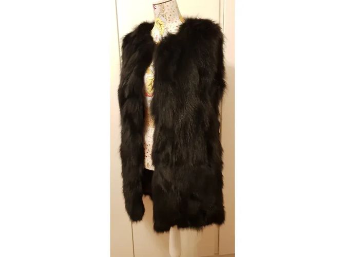 Autre Marque Black Fox Fur Sleeveless Jacket M - view 3