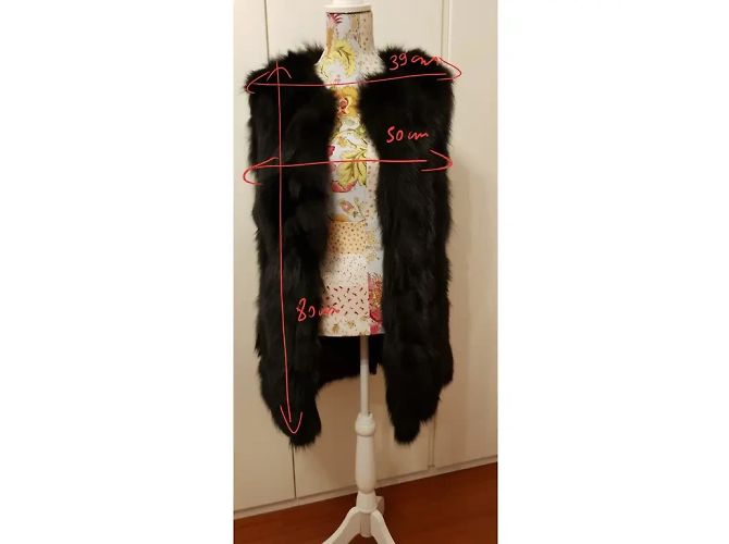 Autre Marque Black Fox Fur Sleeveless Jacket M - view 4
